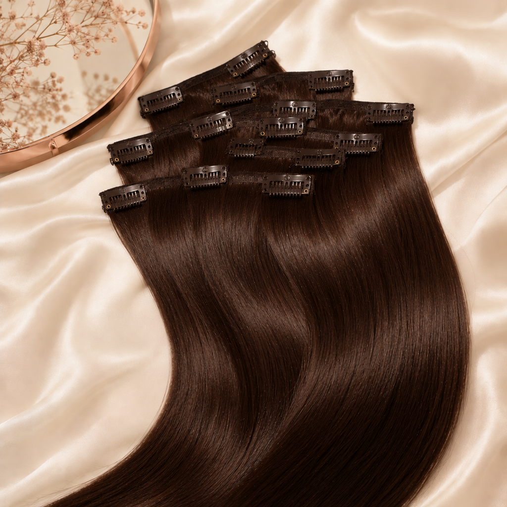 Extensions à clips Remy premium, volume et longueur sans colle - La Maison Lumé