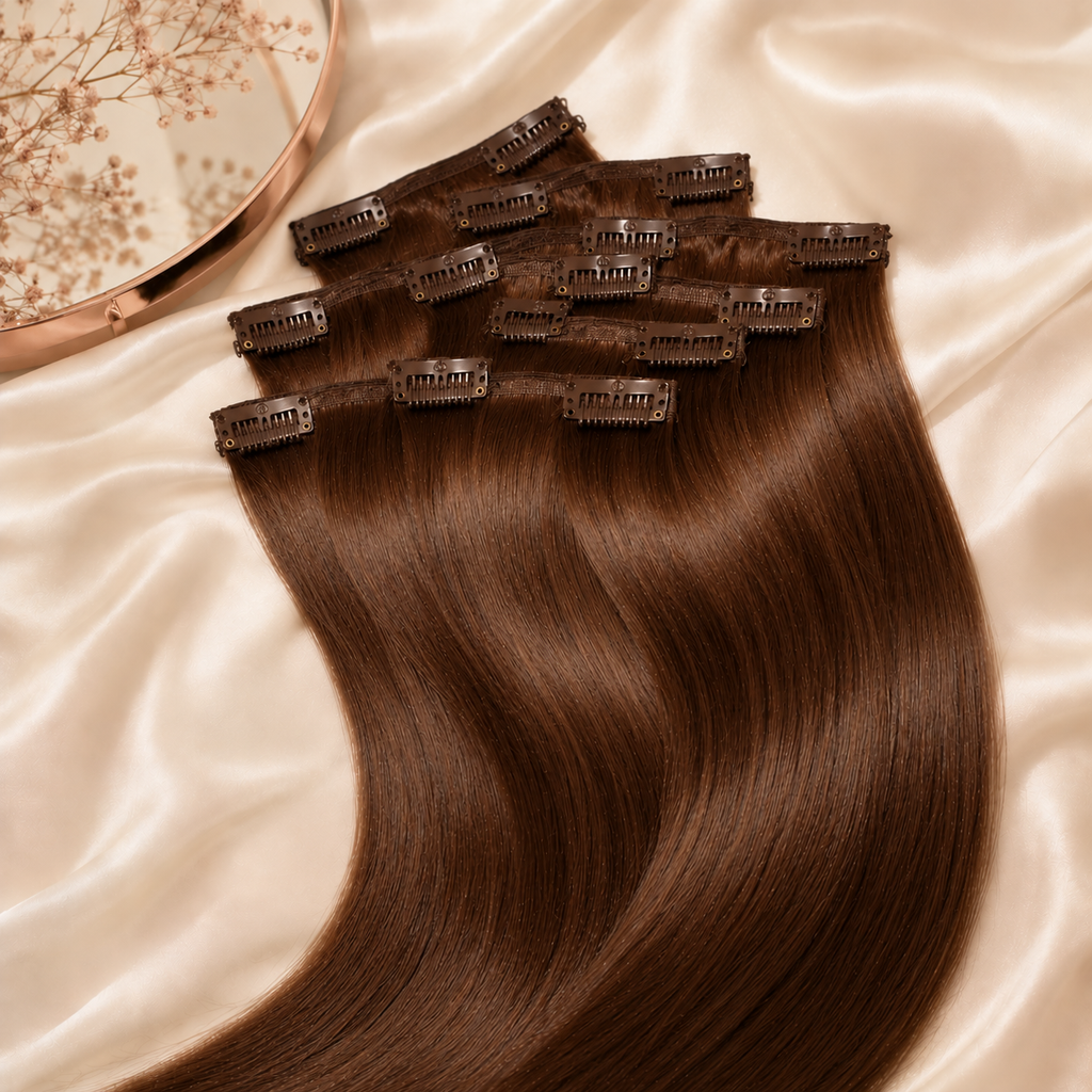 Extensions à clips cheveux naturels, pose rapide à domicile - La Maison Lumé